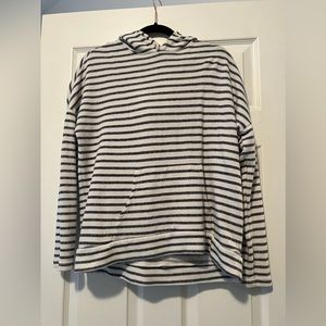 Blue/Gray Striped Forever 21 Hoodie